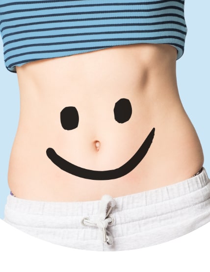 Smiley auf Bauch gesund