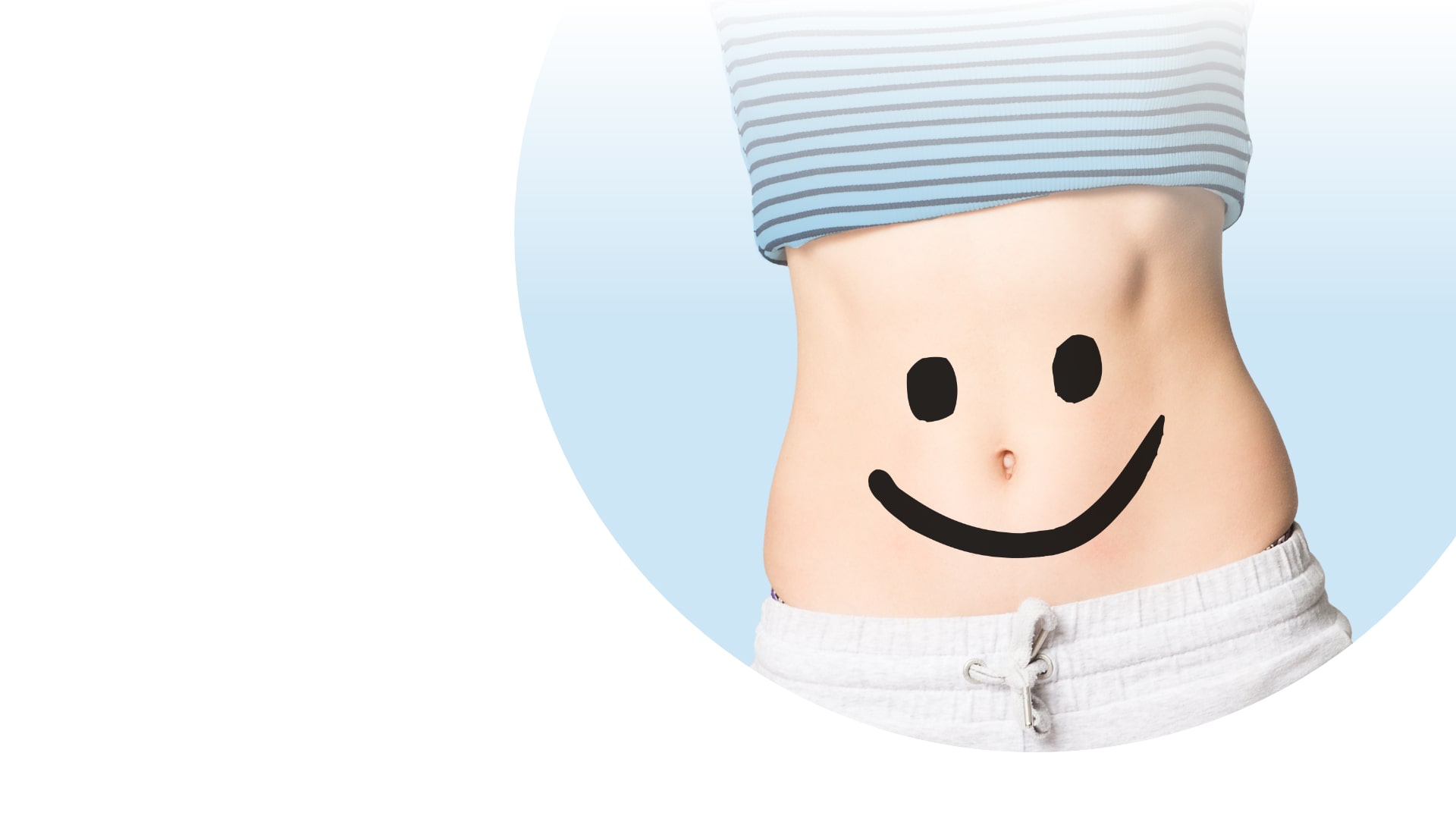 Smiley auf Bauch gesund